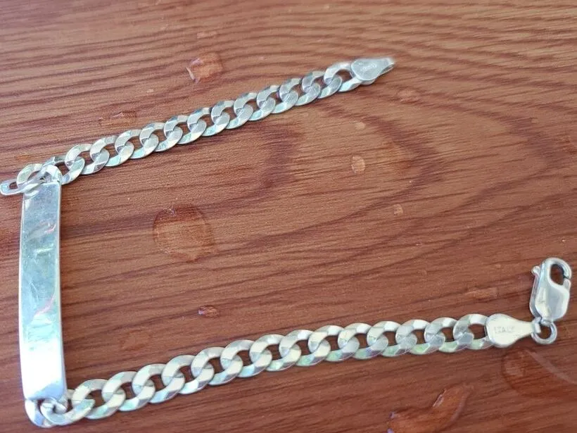 Guillo con placa de plata 925 5MM isquierda