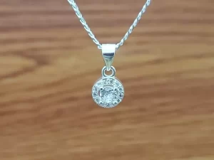 Dije en Plata 925 con Circonita Cúbica Redonda Dije Plata925 Circonita Cubica